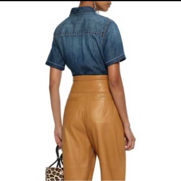 Current Elliot blue denim button up blouse - 2 -medium - Picture 12 of 13